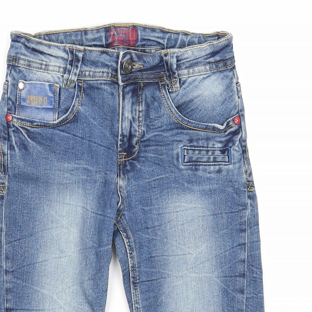 Preworn Boys Blue Cotton Straight Jeans Size 8 Years Regular Zip