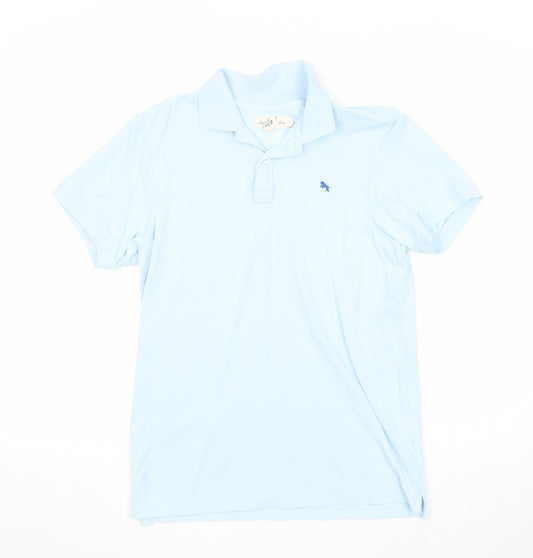 H&M Boys Blue Cotton Basic Polo Size 13-14 Years Collared Button