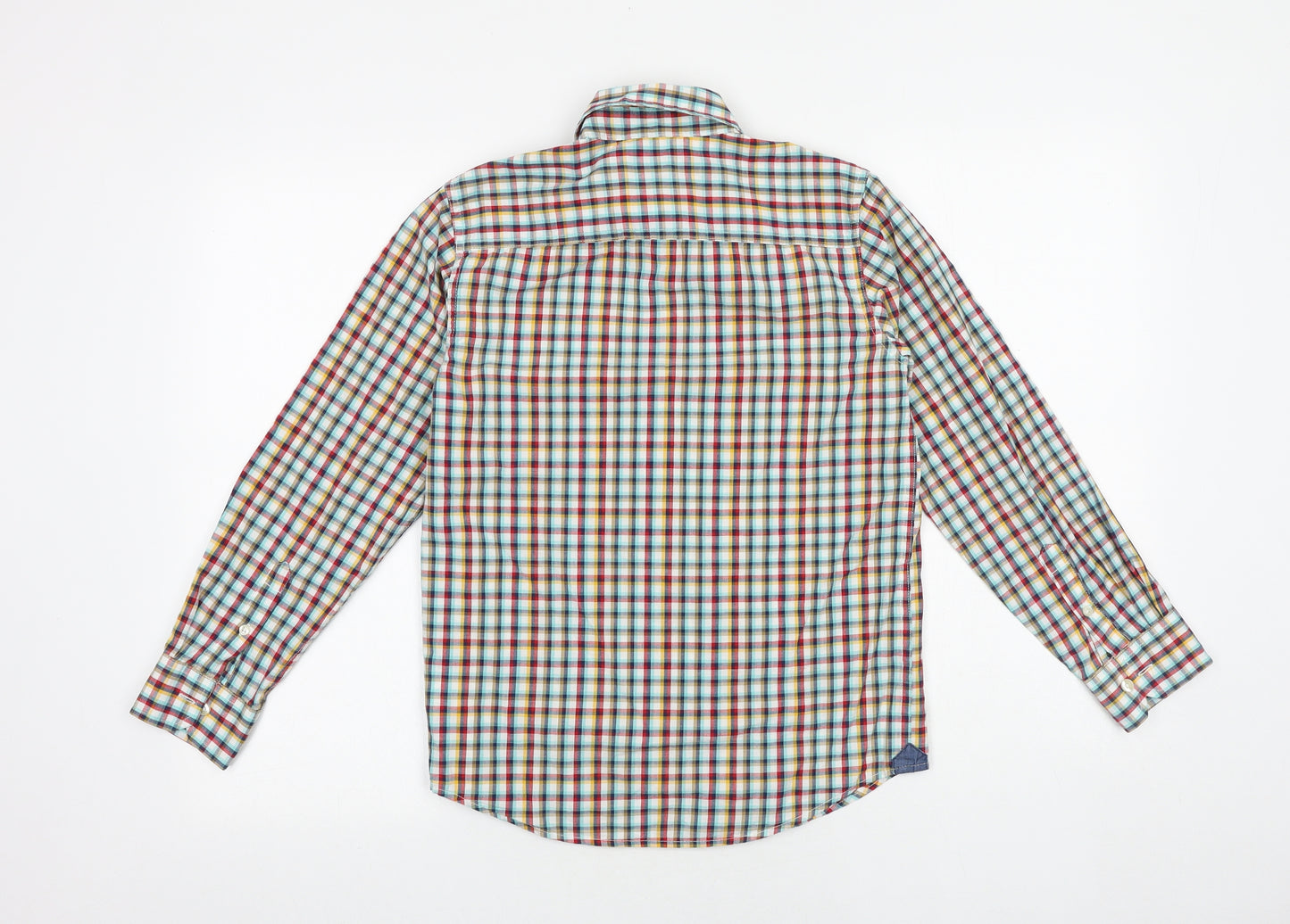 Gap Boys Multicoloured Plaid 100% Cotton Basic Button-Up Size 10-11 Years Collared Button