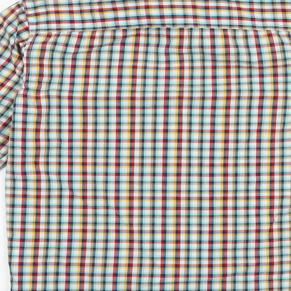 Gap Boys Multicoloured Plaid 100% Cotton Basic Button-Up Size 10-11 Years Collared Button
