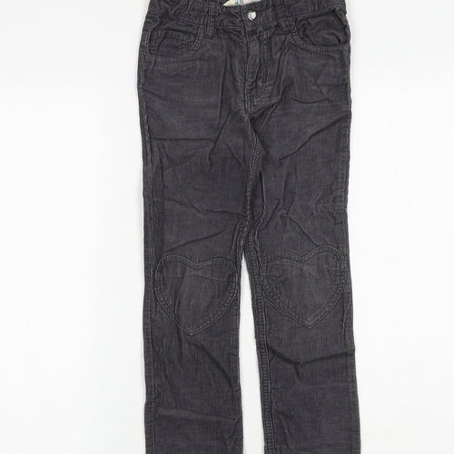 H&M Girls Grey 100% Cotton Carrot Trousers Size 5-6 Years Regular Zip