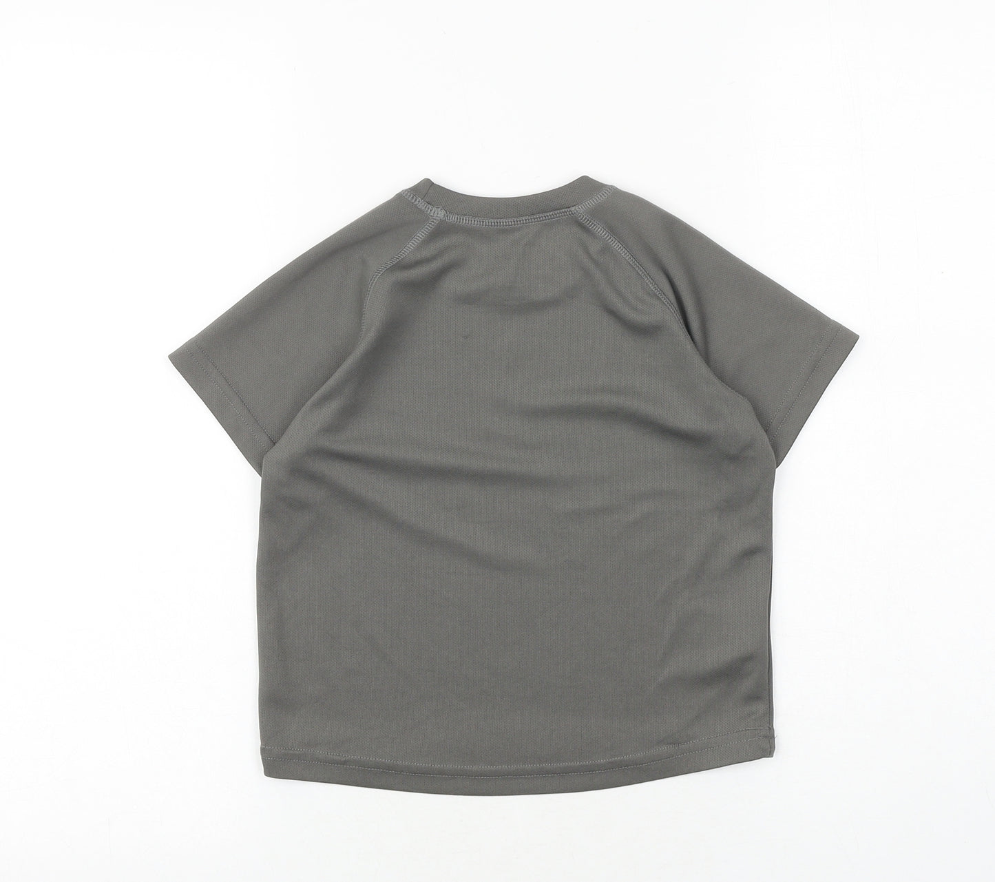 Hi Gear Boys Grey Polyester Basic T-Shirt Size 3-4 Years Round Neck Pullover