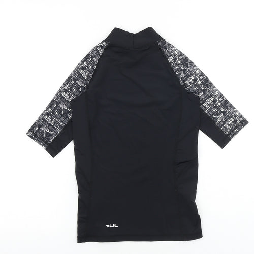 Gul Boys Black Geometric Nylon Pullover T-Shirt Size 13 Years Mock Neck Pullover