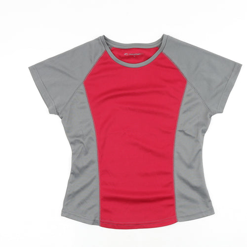 Mountain Life Womens Grey Polyester Basic T-Shirt Size 10 Round Neck