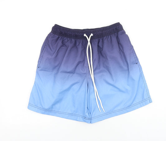 Marks and Spencer Mens Blue Polyester Sweat Shorts Size S Regular Drawstring - Swim Shorts