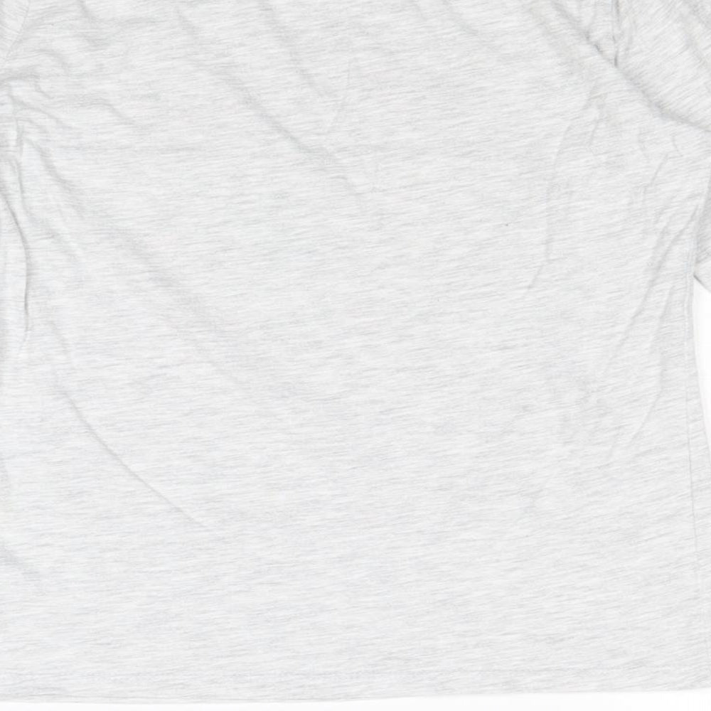 Preworn Girls Grey Cotton Basic T-Shirt Size 9-10 Years Round Neck Pullover - L.O.L