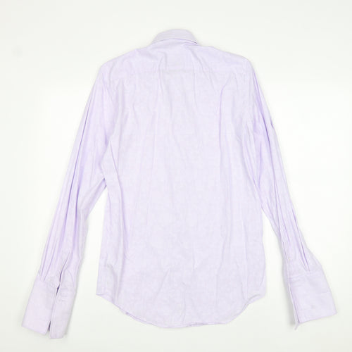 Jeff Banks Mens Purple Geometric 100% Cotton Dress Shirt Size 14.5 Collared Button