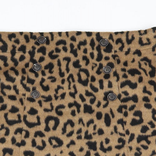 TU Girls Brown Animal Print Polyester A-Line Skirt Size 10 Years Regular Pull On - Leopard Print