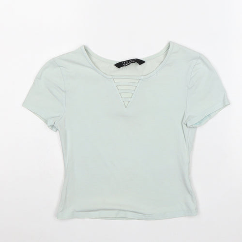 New Look Girls Blue Cotton Basic T-Shirt Size 12-13 Years Round Neck Pullover