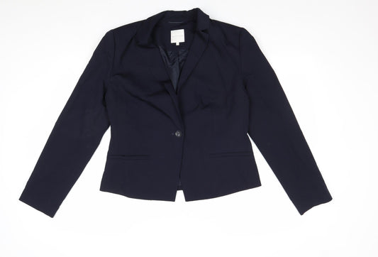Betty & Co Womens Blue Viscose Jacket Blazer Size 16