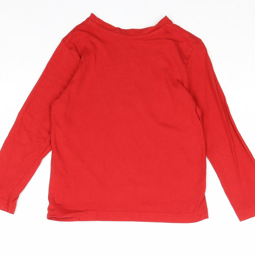 Primark Boys Red 100% Cotton Pullover T-Shirt Size 3-4 Years Round Neck Pullover - Super Hero