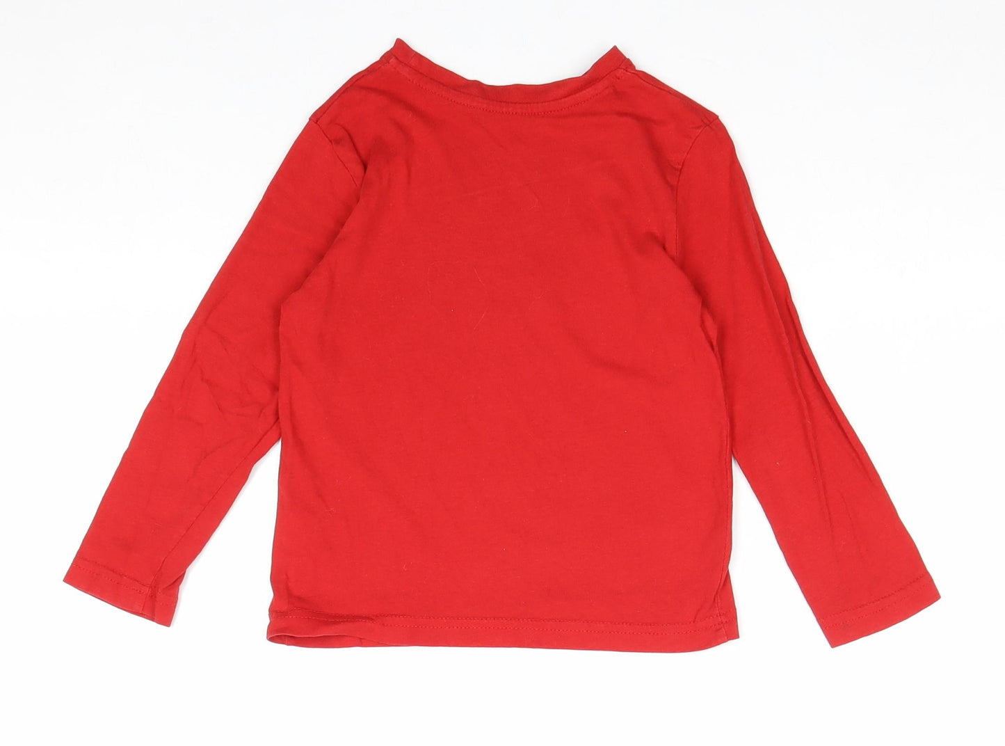 Primark Boys Red 100% Cotton Pullover T-Shirt Size 3-4 Years Round Neck Pullover - Super Hero