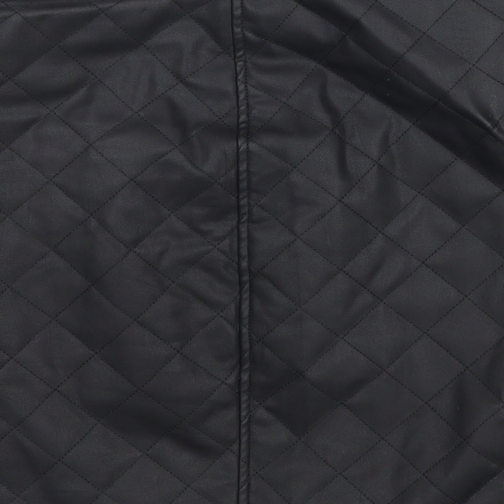 Golddigga Womens Black Polyester Mini Skirt Size 10 Zip