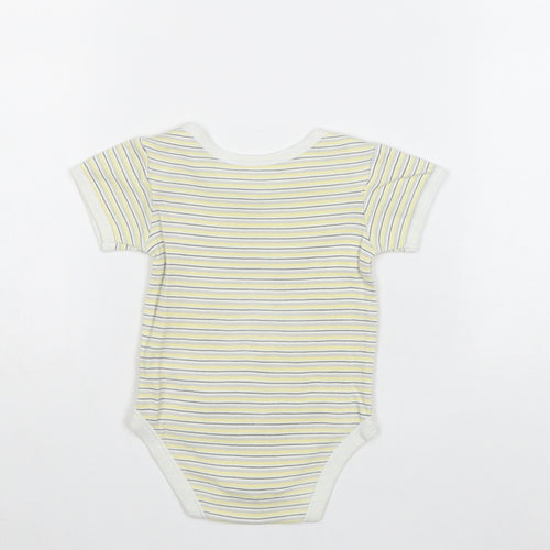 Earlydays Baby Yellow Striped 100% Cotton Babygrow One-Piece Size 3-6 Months Snap