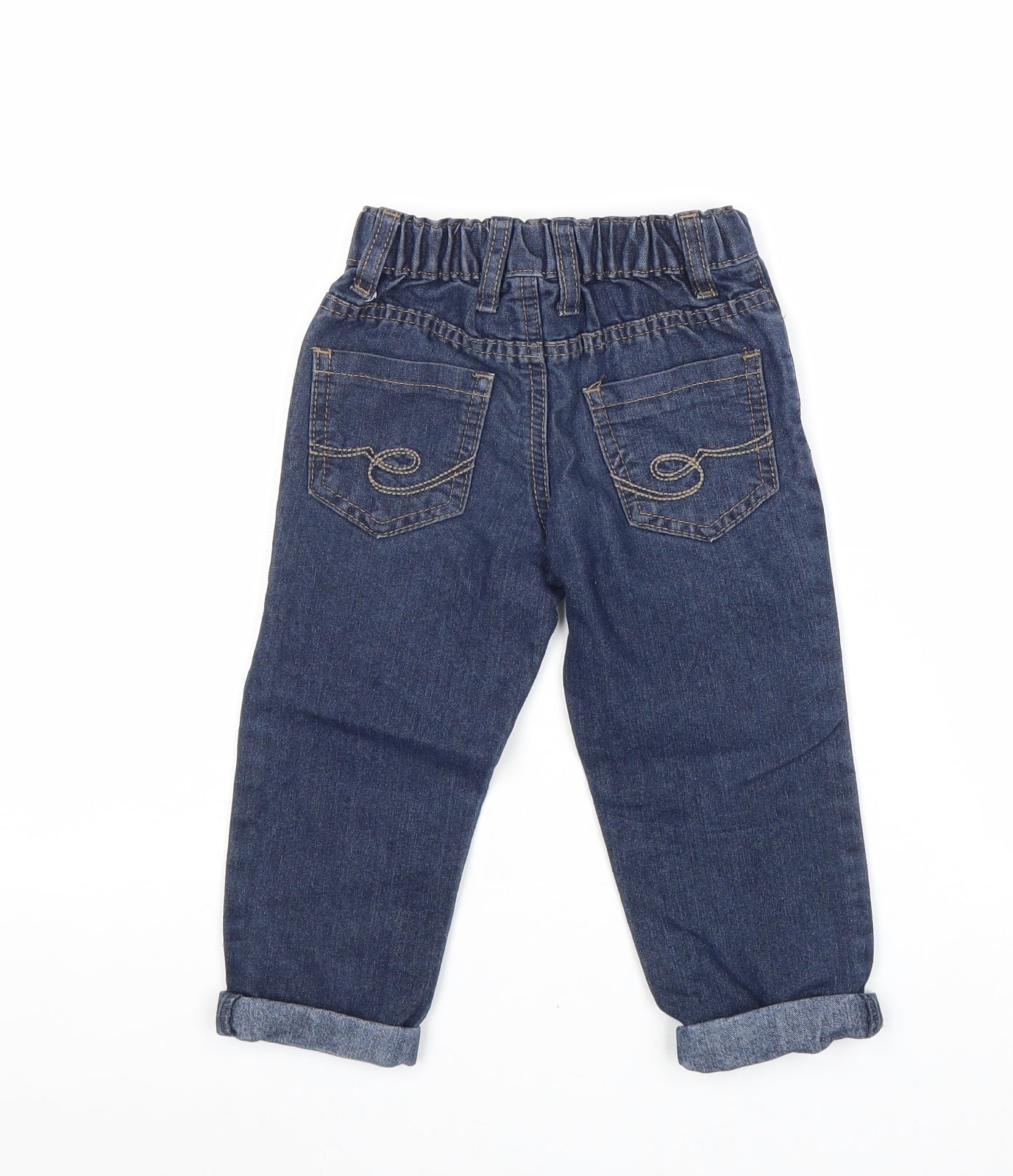 Waga Dude Boys Blue Cotton Straight Jeans Size 2-3 Years Regular Zip