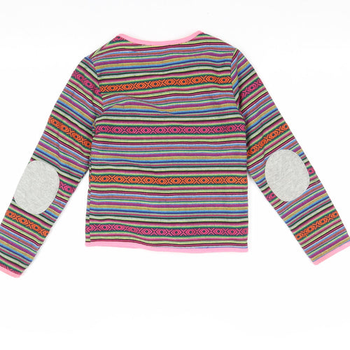WILDE Girls Multicoloured Geometric Jacket Size 10 Years Hook & Eye