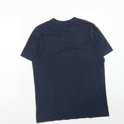 M&Co Mens Blue Cotton T-Shirt Size S Round Neck - Fancy A Pint? Size S/M