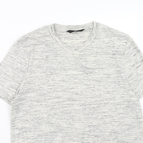 River Island Mens Grey Polyester T-Shirt Size S Round Neck