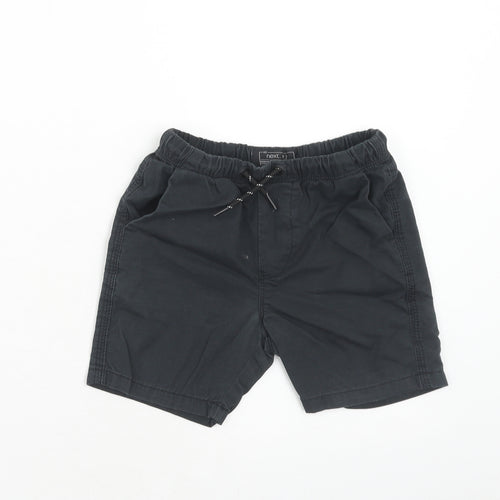 NEXT Boys Black Cotton Bermuda Shorts Size 6 Years Regular Drawstring