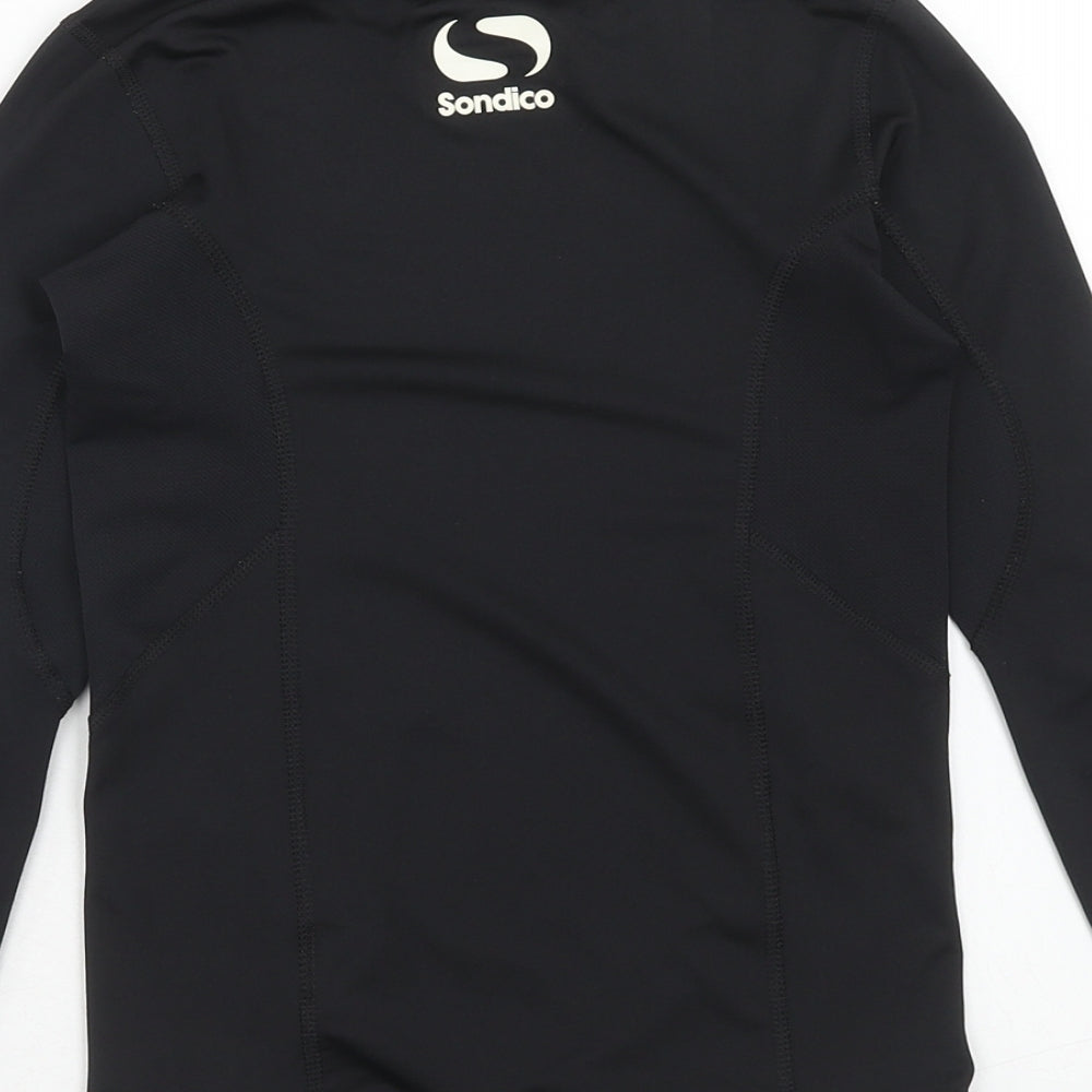 Sondico Boys Black Polyester Pullover T-Shirt Size 9-10 Years Mock Neck Pullover