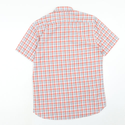 Haworth Mens Red Plaid Cotton Button-Up Size M Collared Button