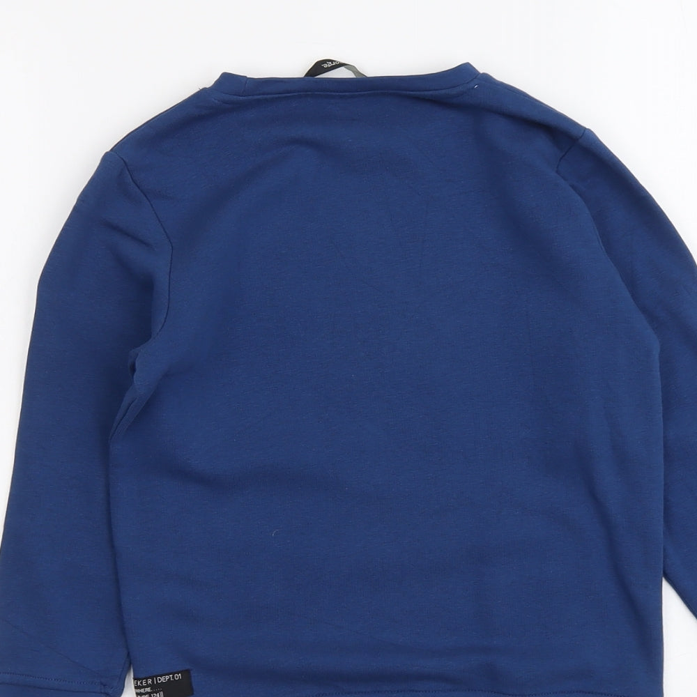 George Boys Blue Cotton Pullover Sweatshirt Size 7-8 Years Pullover - Sunset Supply & Apparel