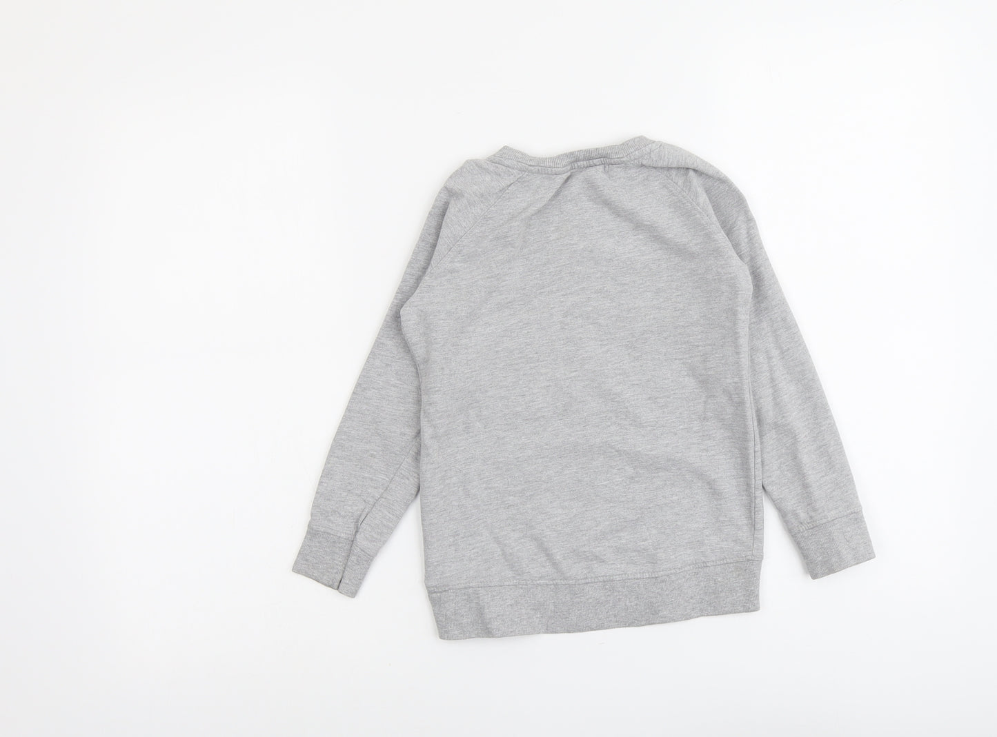 JUST FOR YOU Girls Grey Cotton Pullover Sweatshirt Size 6-7 Years Pullover - Heart