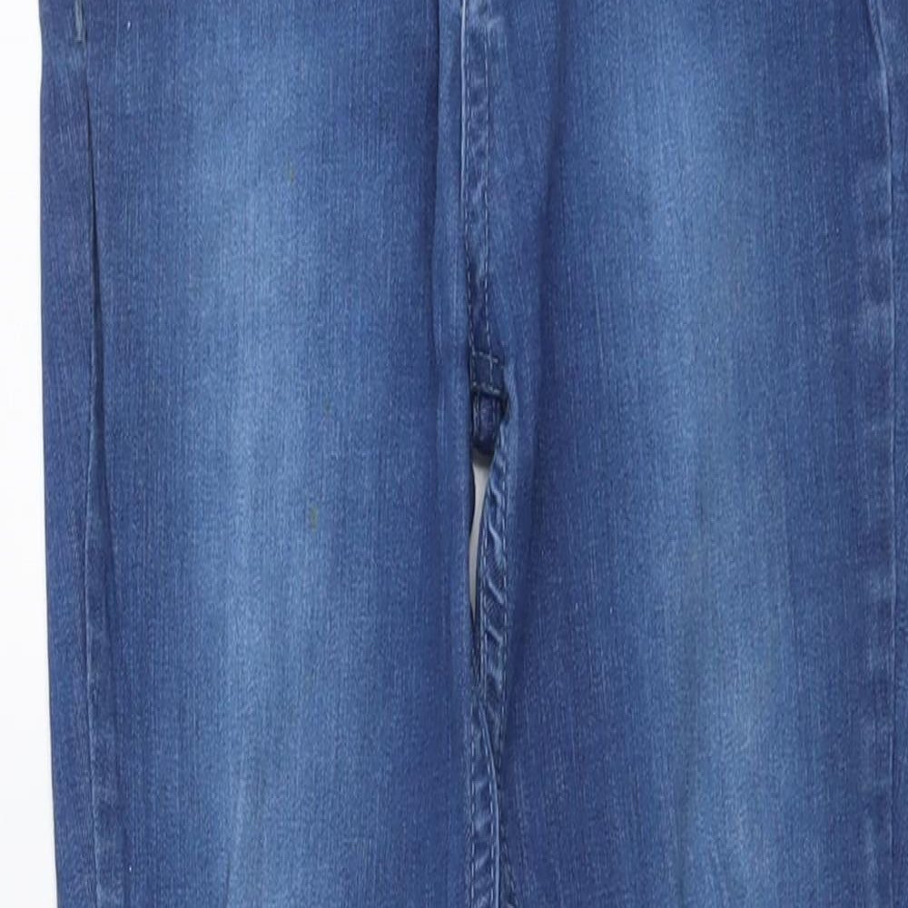 Selext Girls Blue Cotton Straight Jeans Size 12-13 Years Regular Button - Distressed