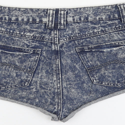 Denim & Co. Womens Blue Cotton Cut-Off Shorts Size 8 L3 in Regular Button