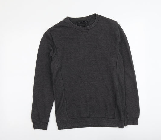 Zara Mens Grey Polyester Pullover Sweatshirt Size S