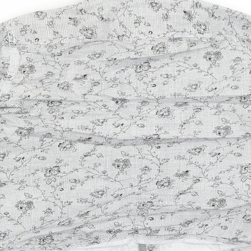 Steel & Jelly Boys Grey Floral Cotton Basic Button-Up Size 5-6 Years Collared Button