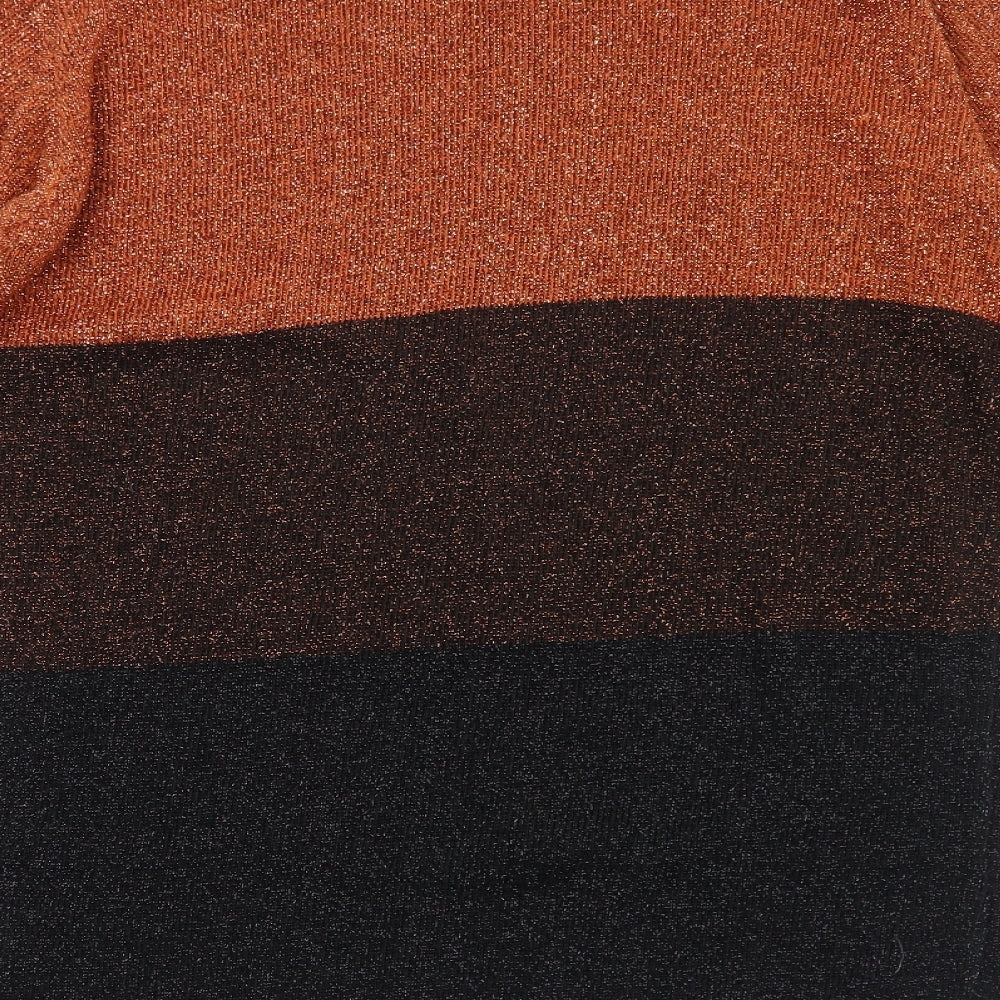 Kaleidoscope Womens Orange Round Neck Acrylic Pullover Jumper Size 14