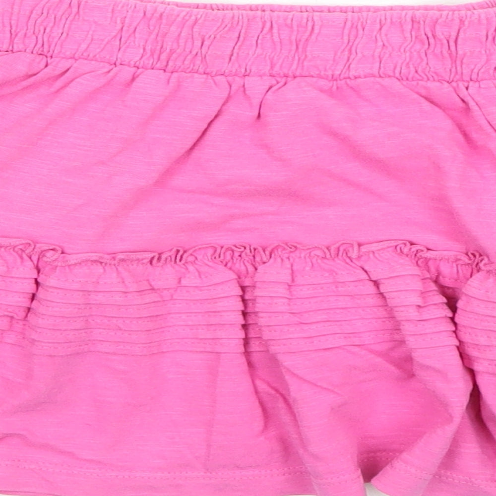 NEXT Girls Pink Cotton A-Line Skirt Size 7 Years Regular Pull On