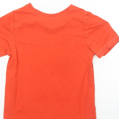 George Boys Orange Cotton Pullover T-Shirt Size 4-5 Years Round Neck Pullover - Football