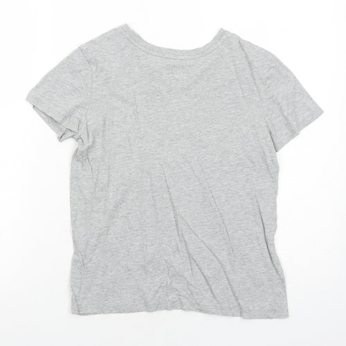 Gap Girls Grey Cotton Basic T-Shirt Size 10 Years Round Neck Pullover
