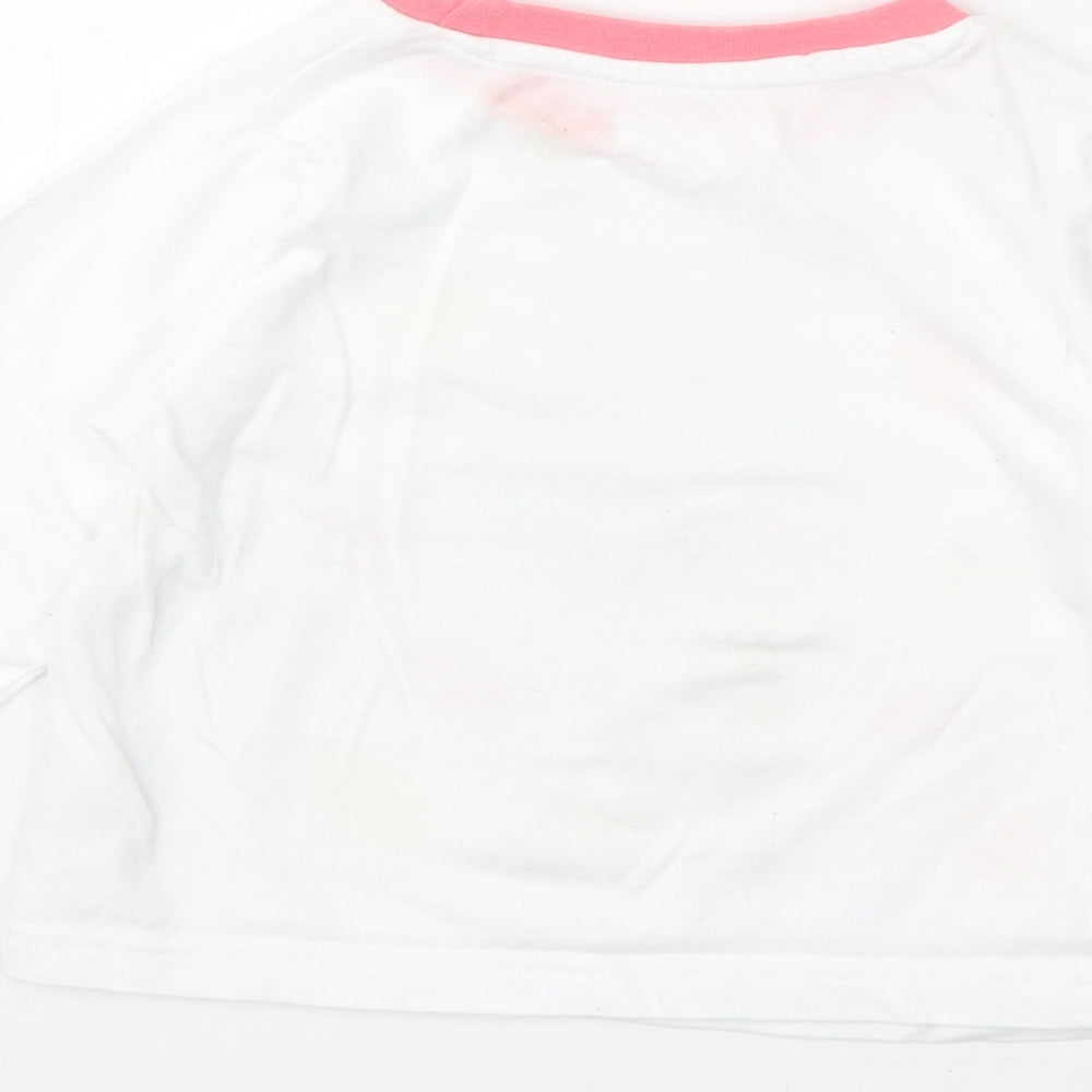 Easter Girls White 100% Cotton Basic T-Shirt Size 2-3 Years Round Neck Pullover - Easter Bunny