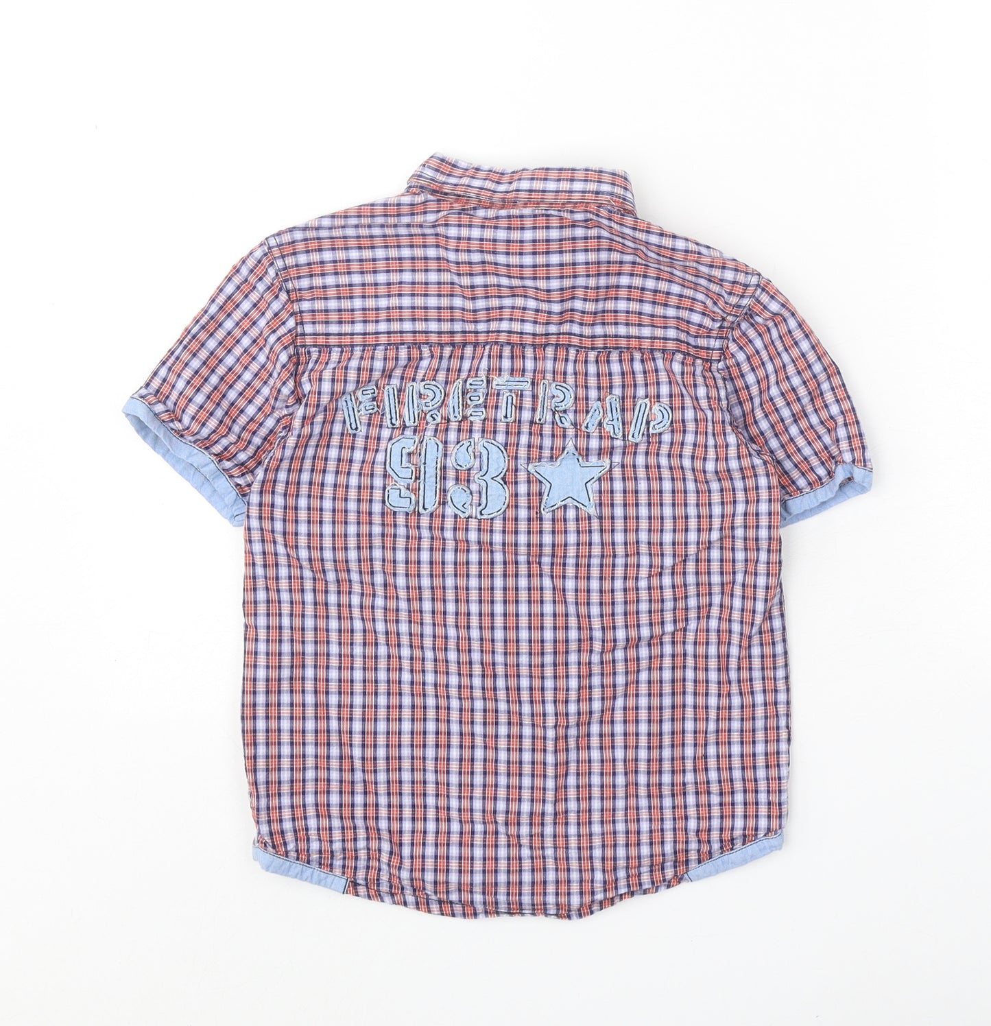 Firetrap Boys Blue Plaid 100% Cotton Basic Button-Up Size 6-7 Years Collared Button