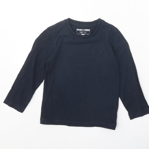NEXT Boys Blue 100% Cotton Basic T-Shirt Size 3-4 Years Round Neck Pullover