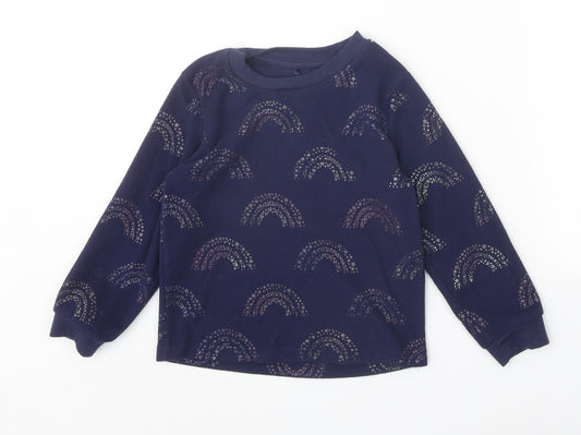 George Girls Blue Geometric Polyester Pullover Sweatshirt Size 5-6 Years Pullover - Rainbow