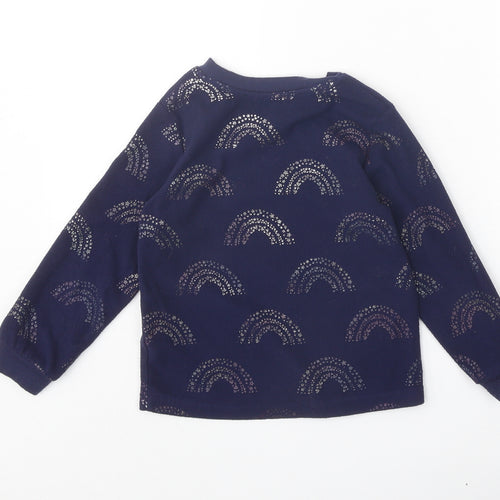 George Girls Blue Geometric Polyester Pullover Sweatshirt Size 5-6 Years Pullover - Rainbow