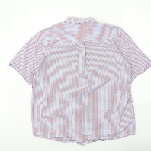 George Mens Purple Check Cotton Button-Up Size XL Collared Button
