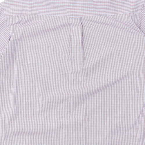 George Mens Purple Check Cotton Button-Up Size XL Collared Button