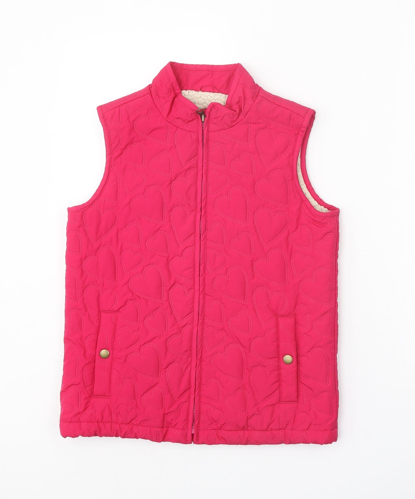 Gap Girls Pink Geometric Gilet Jacket Size XL Zip
