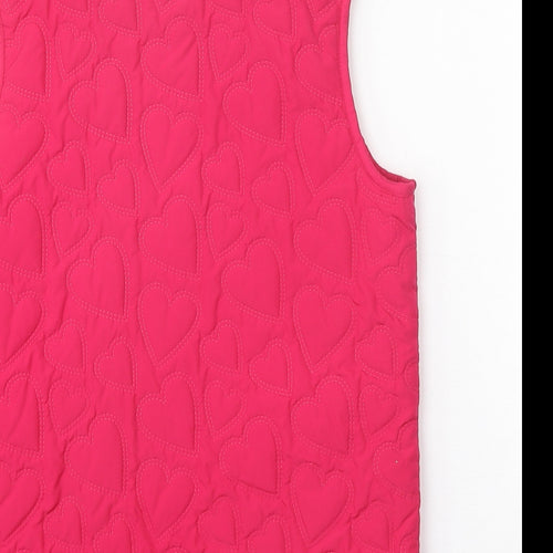 Gap Girls Pink Geometric Gilet Jacket Size XL Zip