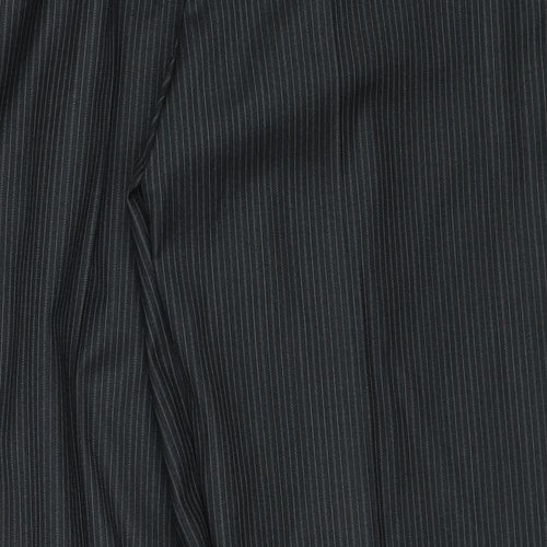 Burton Mens Black Striped Polyester Dress Pants Trousers Size 36 in Regular Zip