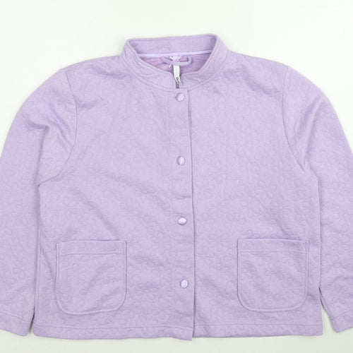 BHS Womens Purple Polyester Pullover Sweatshirt Size 16 Button