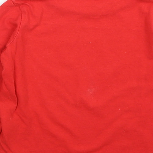 PEP&CO Girls Red Cotton Basic T-Shirt Size 2-3 Years Round Neck Pullover - Christmas Squad