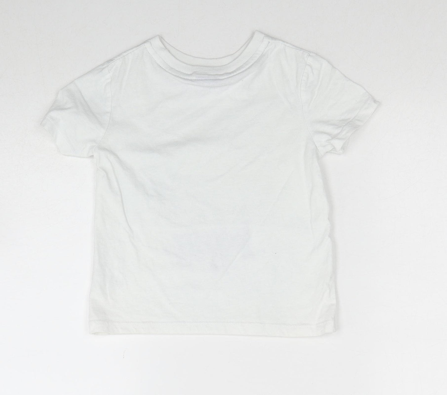 George Girls White Cotton Basic T-Shirt Size 3-4 Years Round Neck Pullover - Paw Patrol