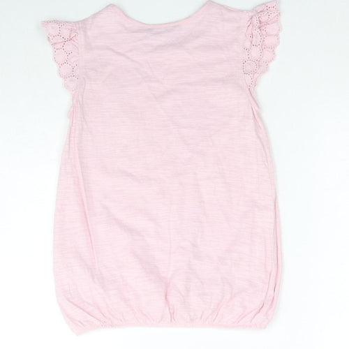 George Girls Pink Cotton Basic Tank Size 8-9 Years Round Neck Pullover