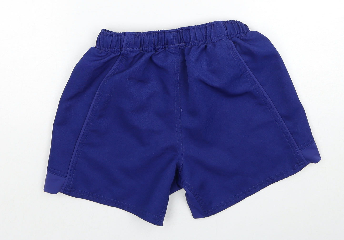 Canterbury Boys Blue Polyester Sweat Shorts Size 12 Years Regular Drawstring - Logo